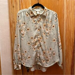 Green Floral H&M Button-Up